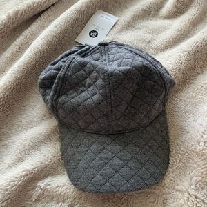 Gigi Pip Gray Quilted Baseball Cap NWT